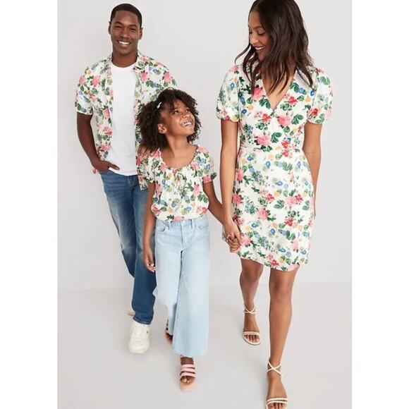 Old Navy Linen Blend Puff Sleeve Wrap Dress Lite Pink Rose Large Beachy Summer - Picture 4 of 13